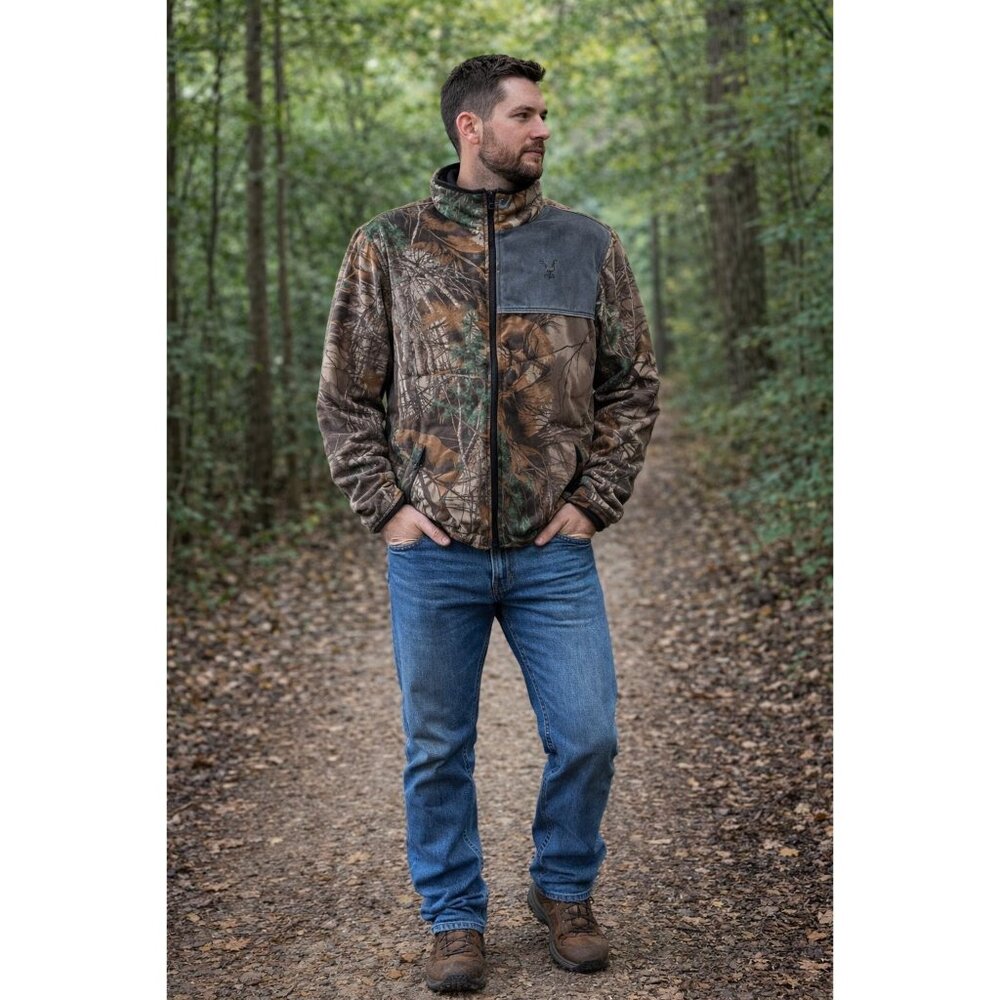 Browning Camo Fleece Jacket L/G Hunting Outdoor Full Zip Hunting Outdoor Style